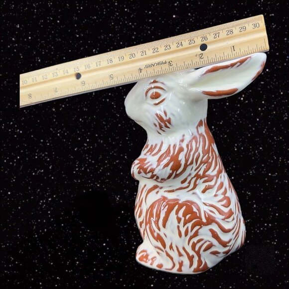 Hallmark Ceramic White Chocolate Covered Bunny Figurine Chocolate Bunny 7"Tall - Picture 5 of 9